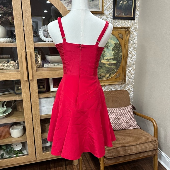 Amanda Uprichard Petite Elegant Red Sleeveless Dress 100% Silk - Picture 2 of 6